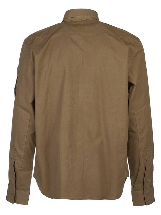 Gabardine Utility Long Sleeve Shirt Brown - CP COMPANY - BALAAN 4