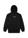 Men's White Embroidered Logo Hoodie Black - BALENCIAGA - BALAAN.