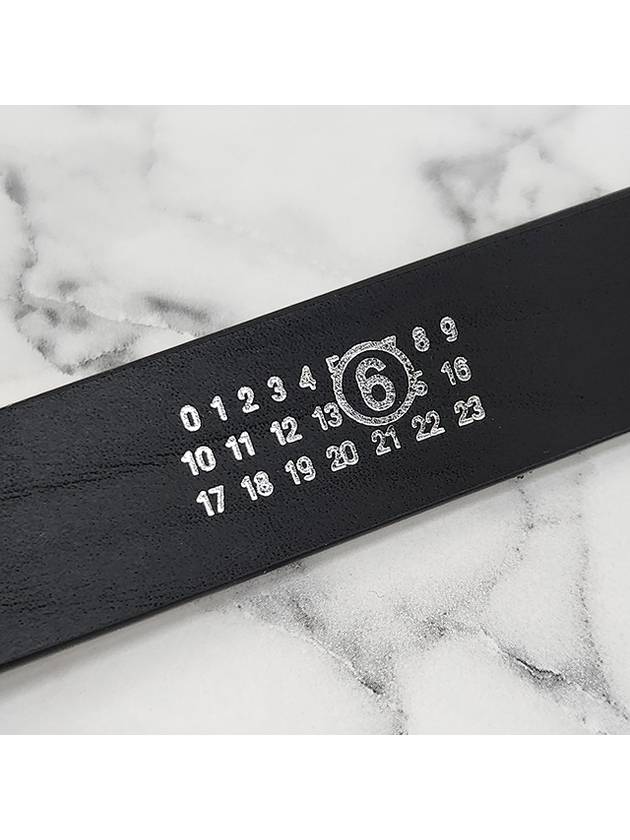 Numeric Logo Buckle Tag Leather Belt Black - MAISON MARGIELA - BALAAN 10