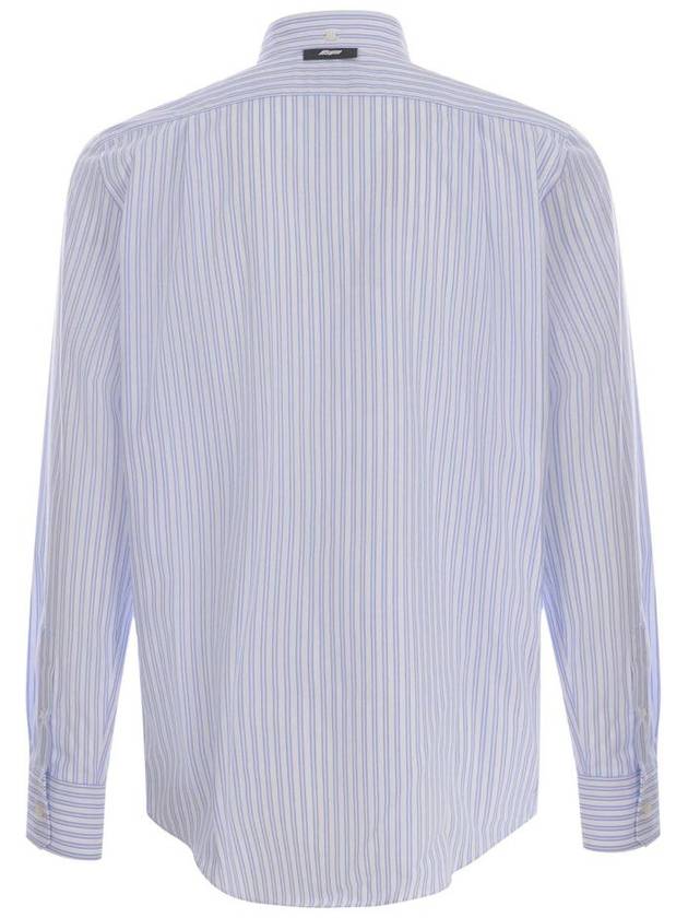 Striped Poplin Long Sleeve Shirt Blue - MSGM - BALAAN 4