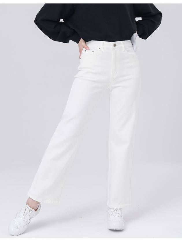 Waist Belt Inner Banding Straight Fit Cotton Span White Pants DO3242PT62 - DOYOUKNOWMC GOLF WEAR - BALAAN 2