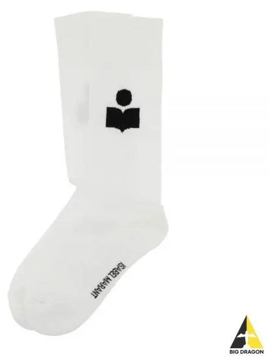 Siloki Logo Socks White - ISABEL MARANT - BALAAN 2