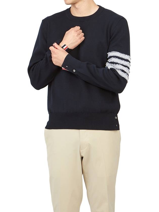 4 Bar Straight Knit Top Navy - THOM BROWNE - BALAAN 8