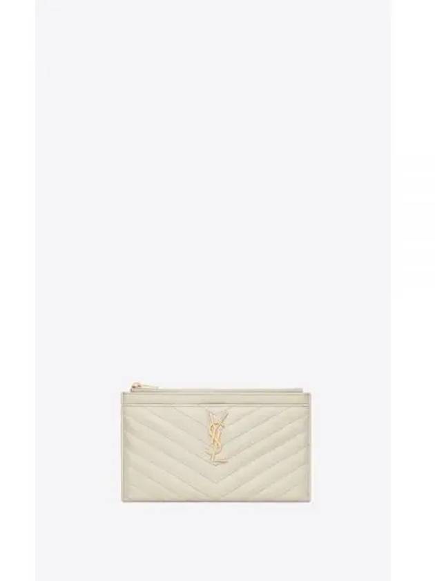 Monogram Quilted Clutch Bag Blanc Vintage - SAINT LAURENT - BALAAN 2