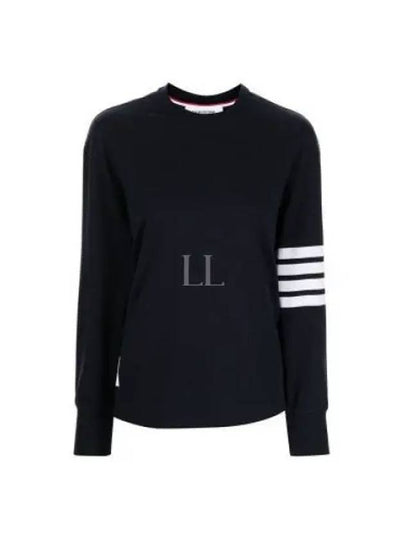 Engineered 4 Bar Medium Weight Jersey Oversized Long Sleeved T-Shirt Navy - THOM BROWNE - BALAAN 2