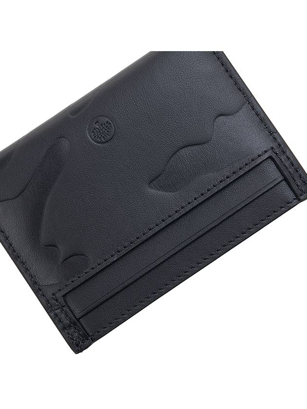 Camouflage Embossed Leather Card Wallet Black - MULBERRY - BALAAN 9