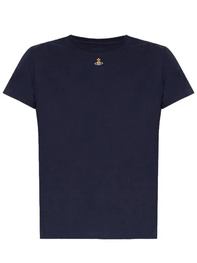 Embroided ORB Peru Short Sleeve T-Shirt Navy - VIVIENNE WESTWOOD - BALAAN 2