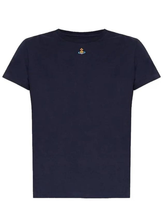 Embroided ORB Peru Short Sleeve T-Shirt Navy - VIVIENNE WESTWOOD - BALAAN 2