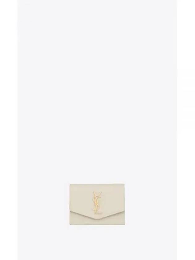 Monogram Uptown Leather Card Wallet Ivory - SAINT LAURENT - BALAAN 2