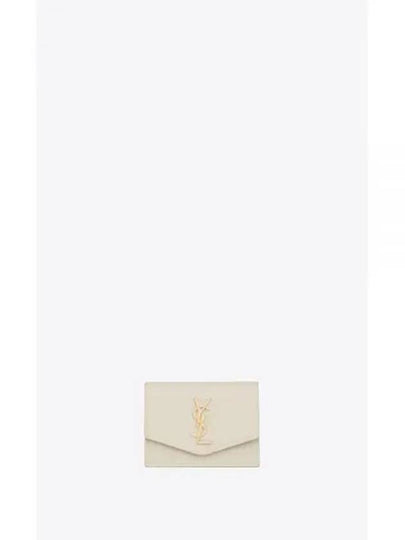 Monogram Uptown Leather Card Wallet Ivory - SAINT LAURENT - BALAAN 2