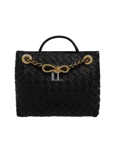 Andiamo Chain Small Leather Tote Bag Black - BOTTEGA VENETA - BALAAN 2