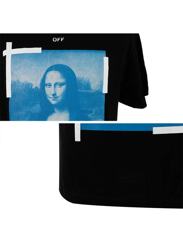 Mona Lisa Print Round Short Sleeve T-Shirt Black - OFF WHITE - BALAAN 7