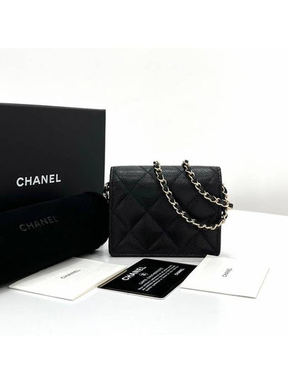 Caviar chain card wallet black AP1730 - CHANEL - BALAAN 2