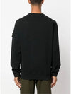 Brushed Cotton Fleece Garment Dyed Crewneck Sweatshirt Black - STONE ISLAND - BALAAN 5