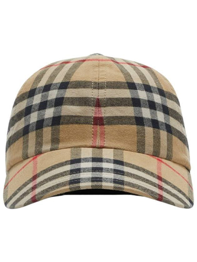 Check Cotton Ball Cap Beige - BURBERRY - BALAAN 2