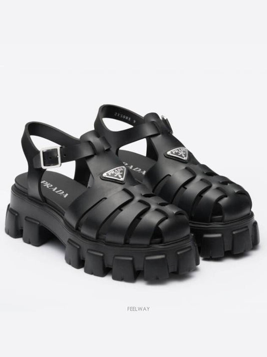 Monolith Rubber Sandals Black - PRADA - BALAAN 2