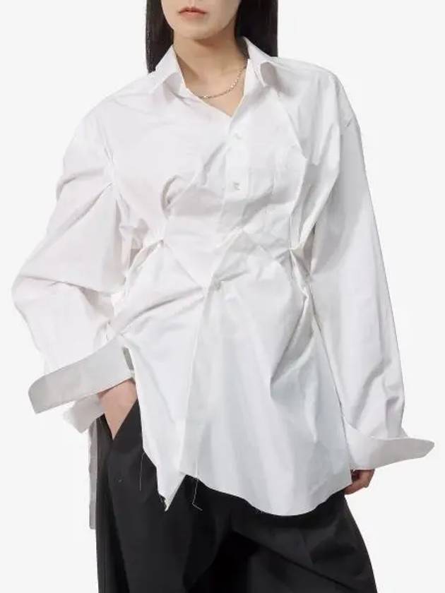 Poplin Drape Shirt White - MAISON MARGIELA - BALAAN 2