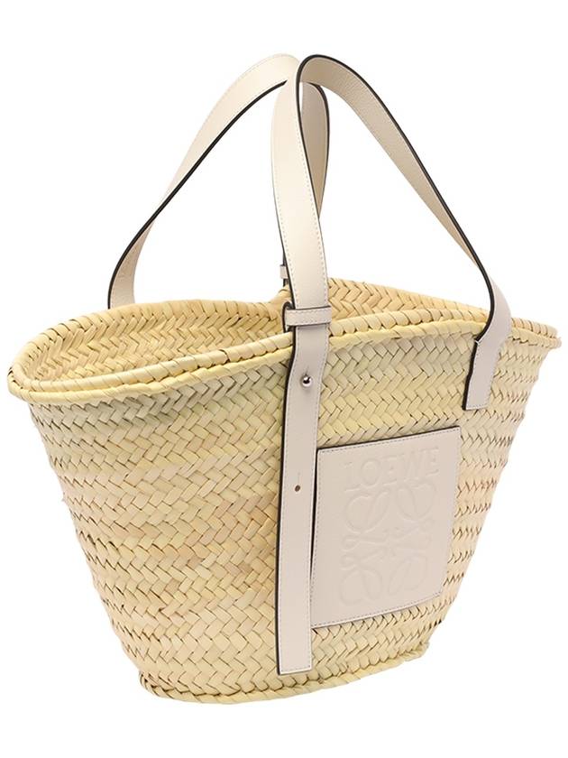 Medium Basket Raffia Tote Bag Natural White - LOEWE - BALAAN 4