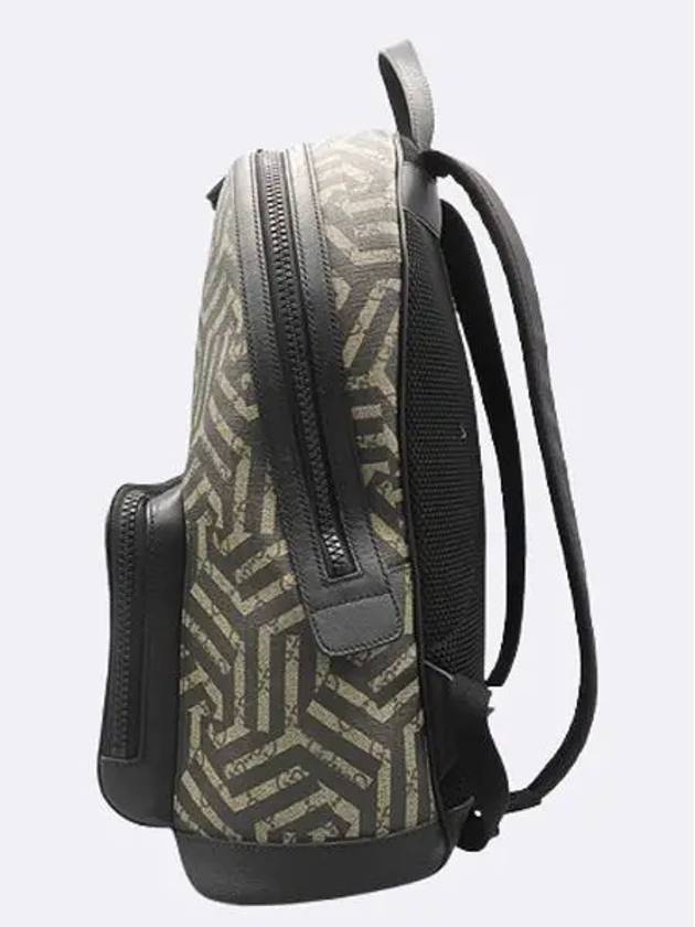 406370 Beige Ebony GG Supreme Kaleido Canvas Black Leather Trim One Pocket Zip up EDEN Backpack - GUCCI - BALAAN 2