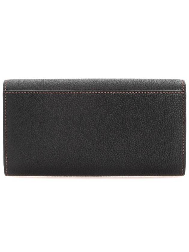 TB Logo Grainy Leather Continental Long Wallet Black - BURBERRY - BALAAN 3