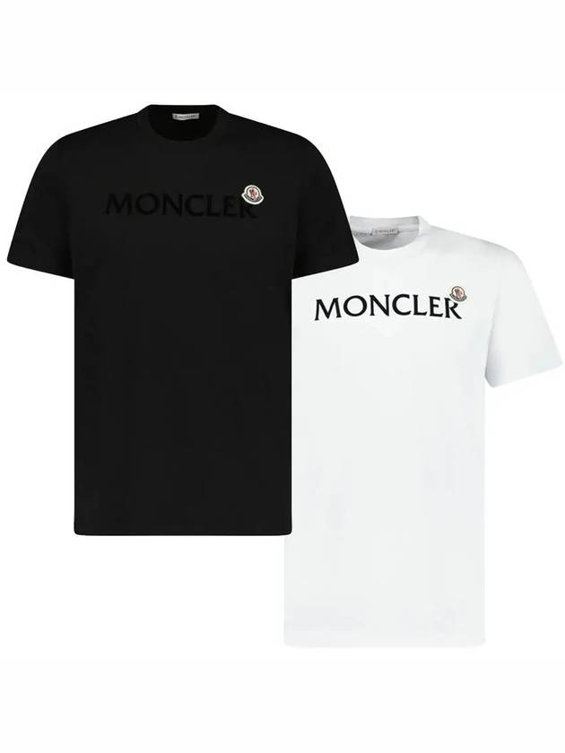 Flocked Logo Wappen Patch Short Sleeve T-Shirt White - MONCLER - BALAAN 2