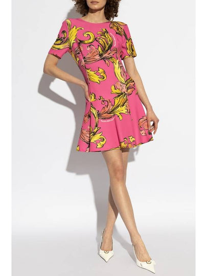 Versace Jeans Couture Dress With Outline Barocco Print, Women's, Pink - VERSACE - BALAAN 2