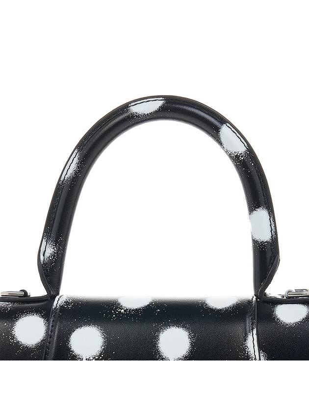 Hourglass Small Polka Dot Leather Tote Bag Black - BALENCIAGA - BALAAN 9