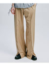 Rivet wide flare banding slacks beige - S SY - BALAAN 3