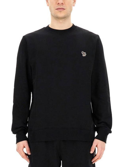 Zebra Patch Organic Cotton Sweatshirt Black - PAUL SMITH - BALAAN 2