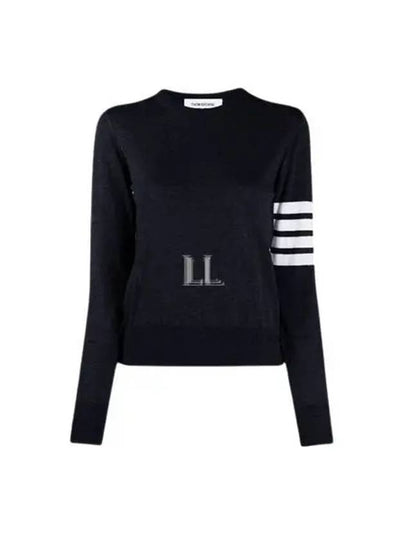 4-Bar Merino Jumper Wool Knit Top Navy - THOM BROWNE - BALAAN 2