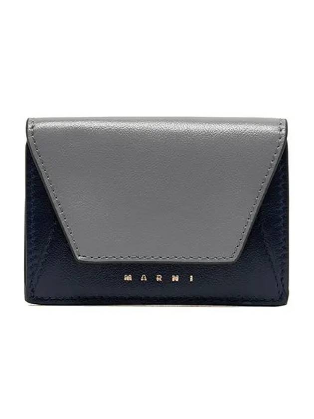 Logo Leather Half Wallet Grey - MARNI - BALAAN 3