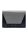 Logo Leather Half Wallet Grey - MARNI - BALAAN 3