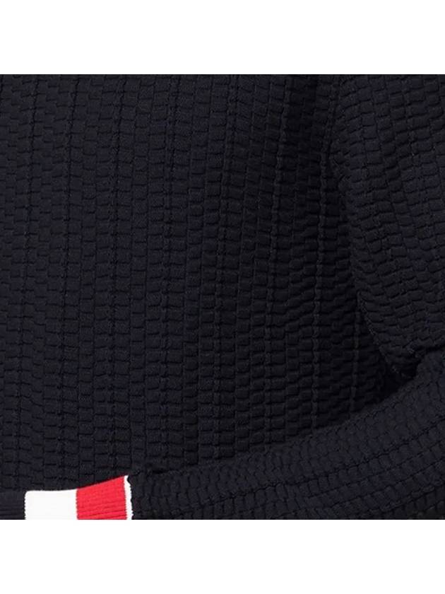 Men's Textured Crew Neck Knit Top Navy - THOM BROWNE - BALAAN 5