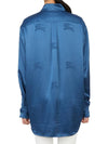 EKD Silk Jacquard Shirt Blue - BURBERRY - BALAAN 7