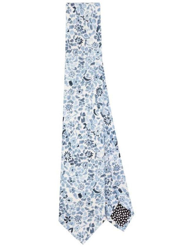 Pencil Floral Cotton Tie Blue - PAUL SMITH - BALAAN 1