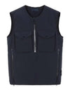 Men's Utility Half Zip-Up Vest Navy - STONE ISLAND - BALAAN 3