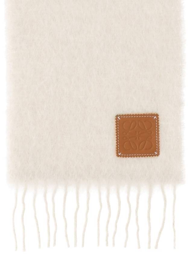 Anagram Fringe Mohair Scarf White - LOEWE - BALAAN 4