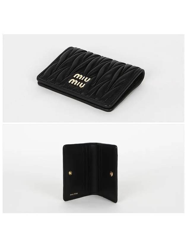 Matelasse Nappa Leather Card Wallet Black - MIU MIU - BALAAN 5