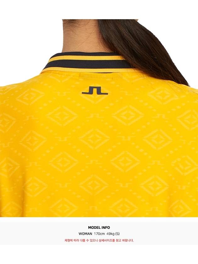 Women's Sammy Short Sleeve Polo Shirt Yellow - J.LINDEBERG - BALAAN 8