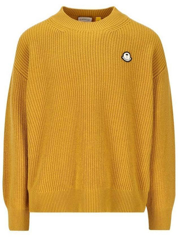 Logo Patch Wool Knit Top Yellow - MONCLER - BALAAN 1