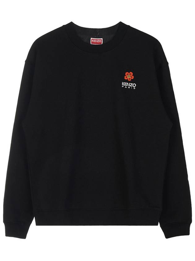 Boke Flower Embroidery Cotton Sweatshirt Black - KENZO - BALAAN 11