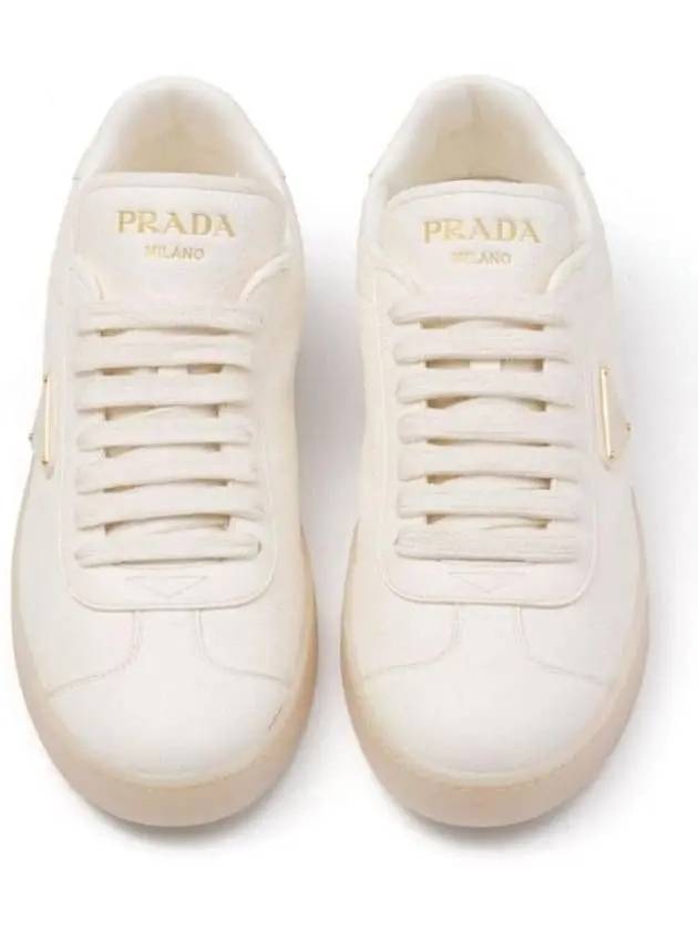 Leather Low Top Sneakers White - PRADA - BALAAN 6