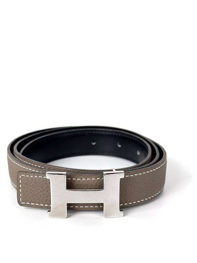 85 Women H Buckle Mini Constance Reversible Belt Noir 24mm - HERMES - BALAAN 1