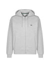 Kangaroo Pocket Cotton Hooded Jacket Grey - LACOSTE - BALAAN 1