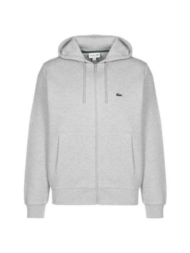 Kangaroo Pocket Cotton Hooded Jacket Grey - LACOSTE - BALAAN 1