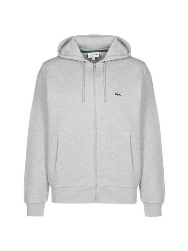 Kangaroo Pocket Cotton Hooded Jacket Grey - LACOSTE - BALAAN 1