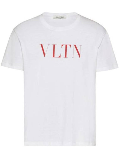 Crew Neck Logo Print Short Sleeve T-Shirt White - VALENTINO - BALAAN 1