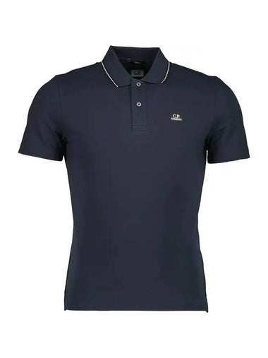 Men's Logo Slim Fit Polo Shirt Navy - CP COMPANY - BALAAN 1