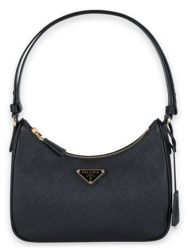 Women s Triangle Logo Saffiano Mini Shoulder Bag Black 1BC204 JOM NZV F0632 - PRADA - BALAAN 1