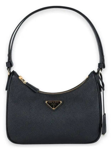 Women s Triangular Logo Saffiano Mini Shoulder Bag Black 1BC204 JOM NZV F0632 - PRADA - BALAAN 1